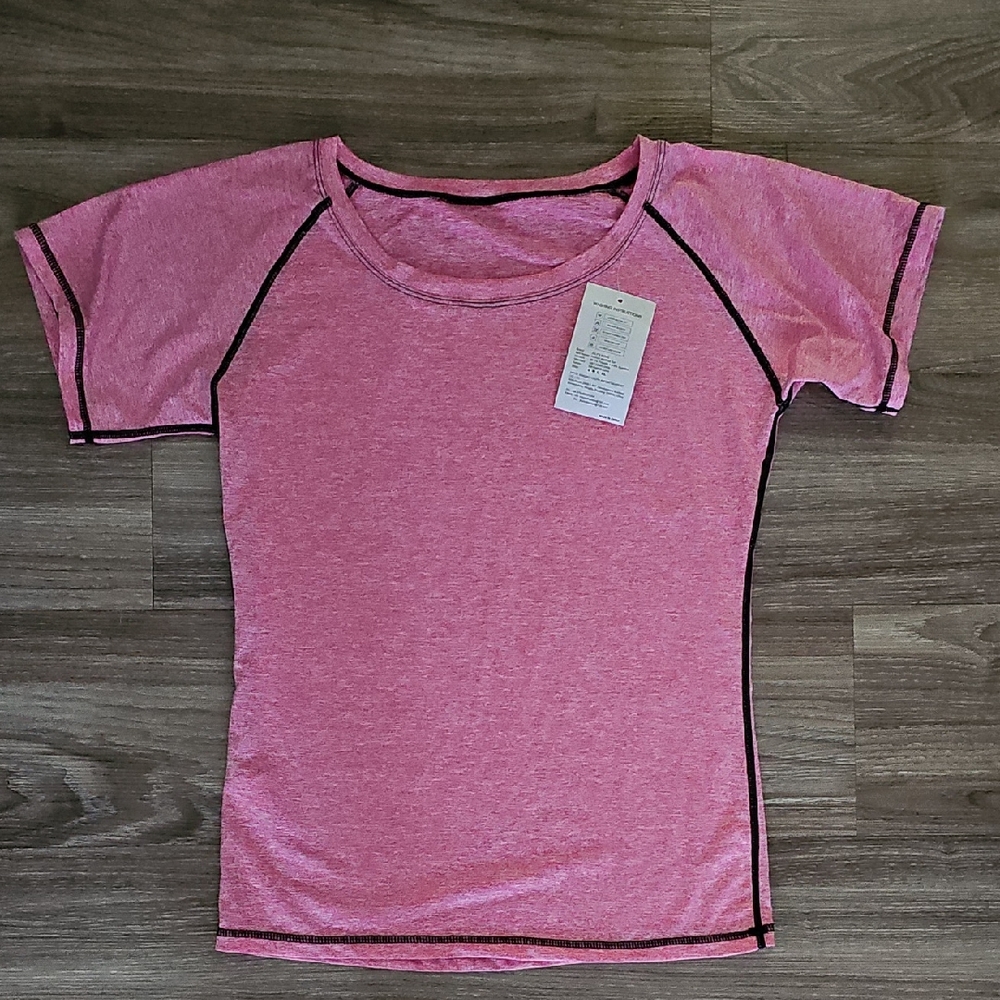 Pink Short Sleeve Athletic Top